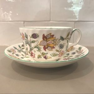 Haddon Hall Minton China Flat Cup And Saucer Set